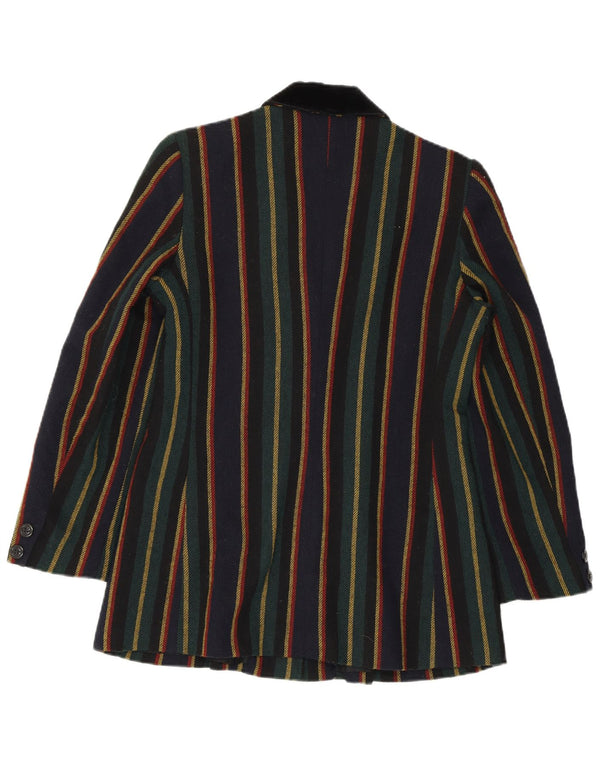 ВИНТАЖНЫЙ женский пиджак на 2 пуговицах, Великобритания, 10 маленьких разноцветных полосок