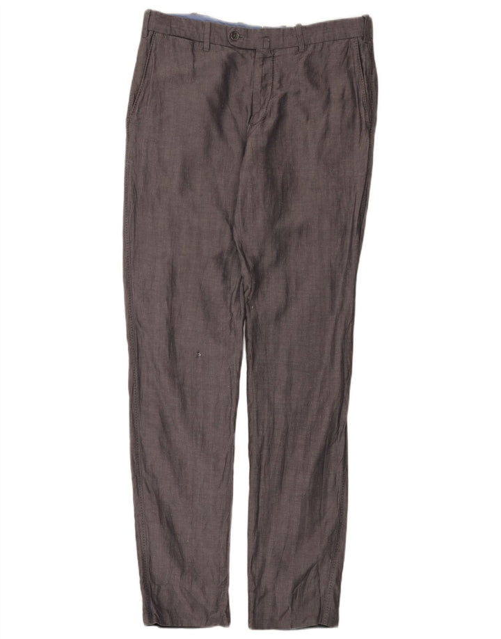 Мужские узкие костюмные брюки Massimo Dutti EU 42, большие W32 L32, серые с узором «елочка»