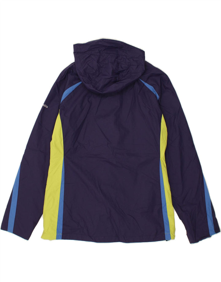 COLUMBIA Womens Omni-Shield Rain Jacket UK 16 Large Navy Blue Colourblock Vintage Columbia and Second-Hand Columbia from Messina Hembry 