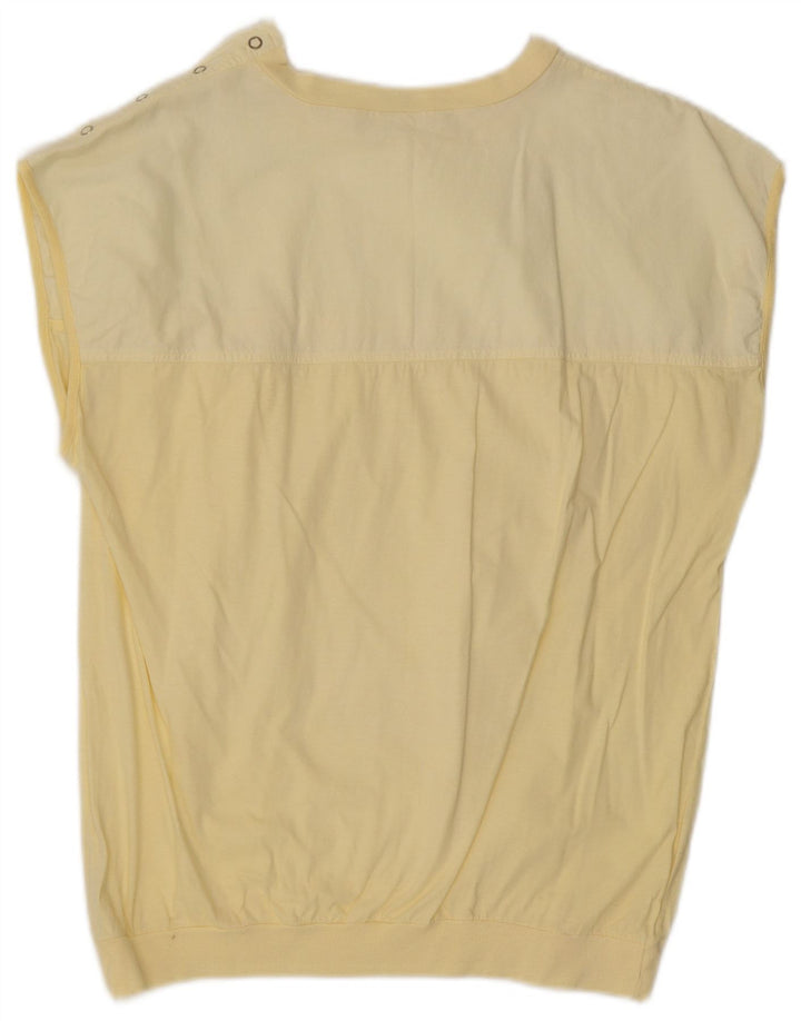 FIXED RIVET Womens Blouse Top UK 18 XL Yellow Cotton