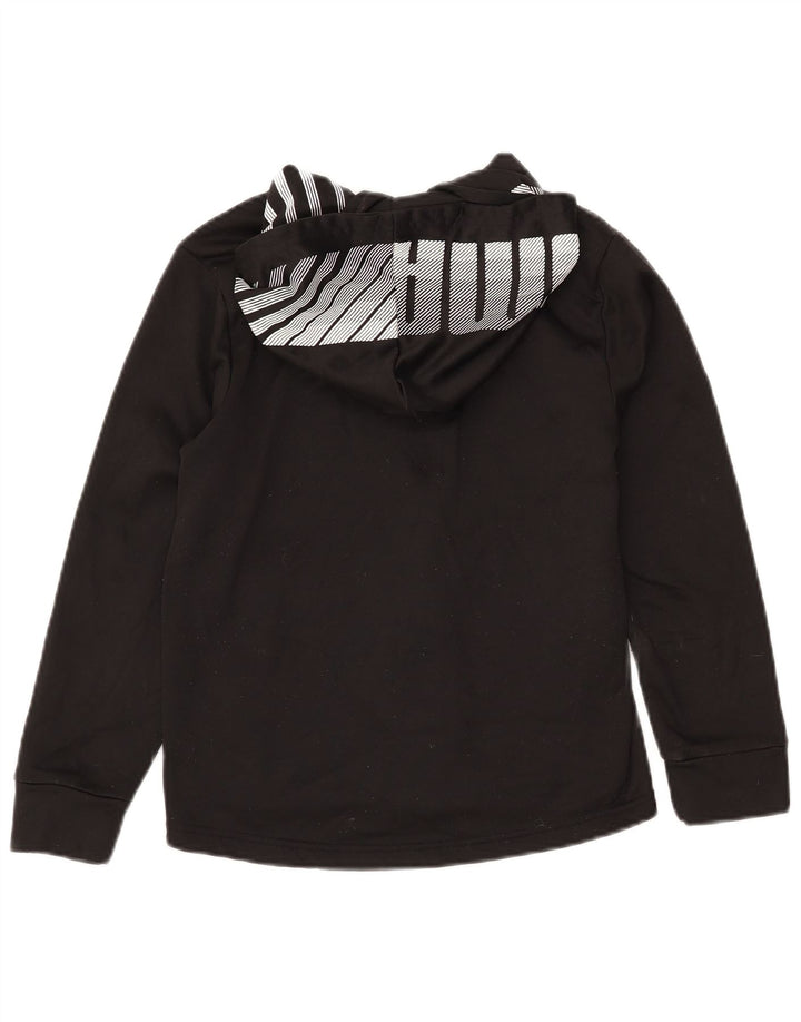 PUMA Свитер с капюшоном и молнией с графическим рисунком для мальчиков, 10–11 лет, средний черный, полиэстер