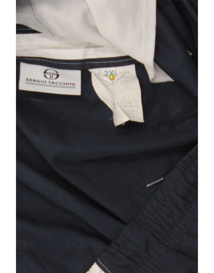 Мужские спортивные шорты Sergio Tacchini 2XL, темно-синие, полиэстер с цветными блоками