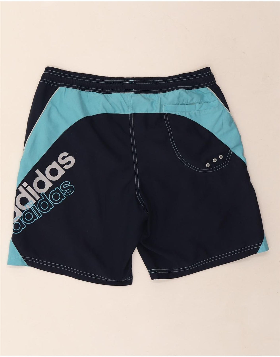 Мужские шорты для плавания Adidas с рисунком, средние темно-синие, полиэстер с цветными блоками