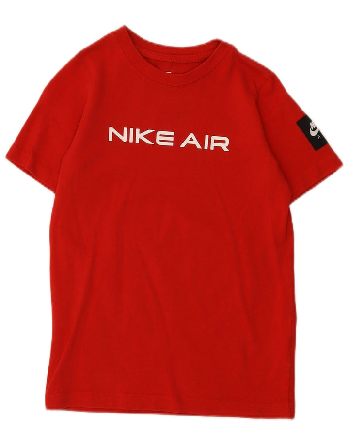 Футболка с рисунком NIKE для мальчиков, 10–11 лет, средний красный, хлопковый