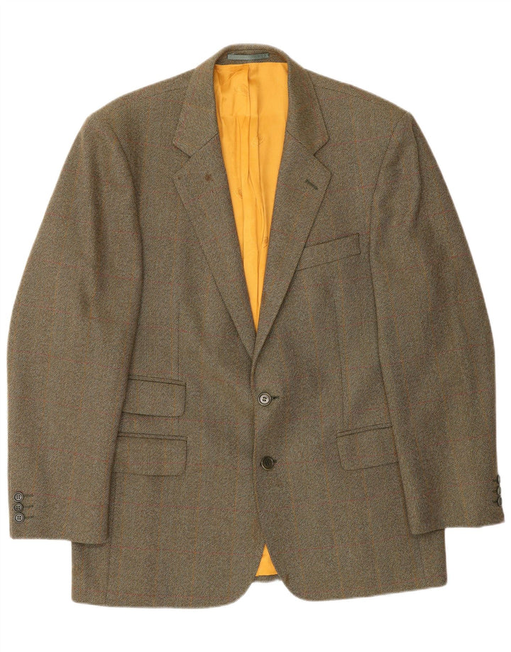 Мужской пиджак Magee на 2 пуговицах, UK 42 XL, коричневый, шерстяной в клетку