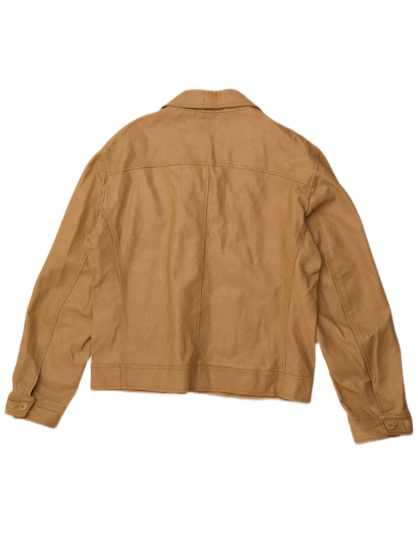 ВИНТАЖНАЯ Женская кожаная куртка UK 18 XL Бежевая кожа