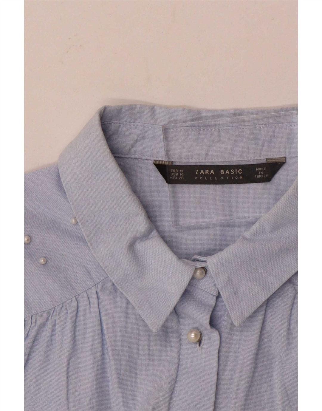 Женская рубашка Zara UK 14, средний синий