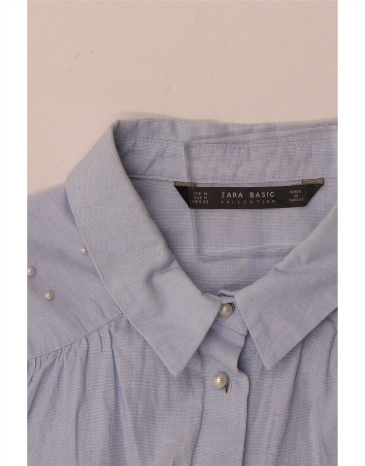 Женская рубашка Zara UK 14, средний синий