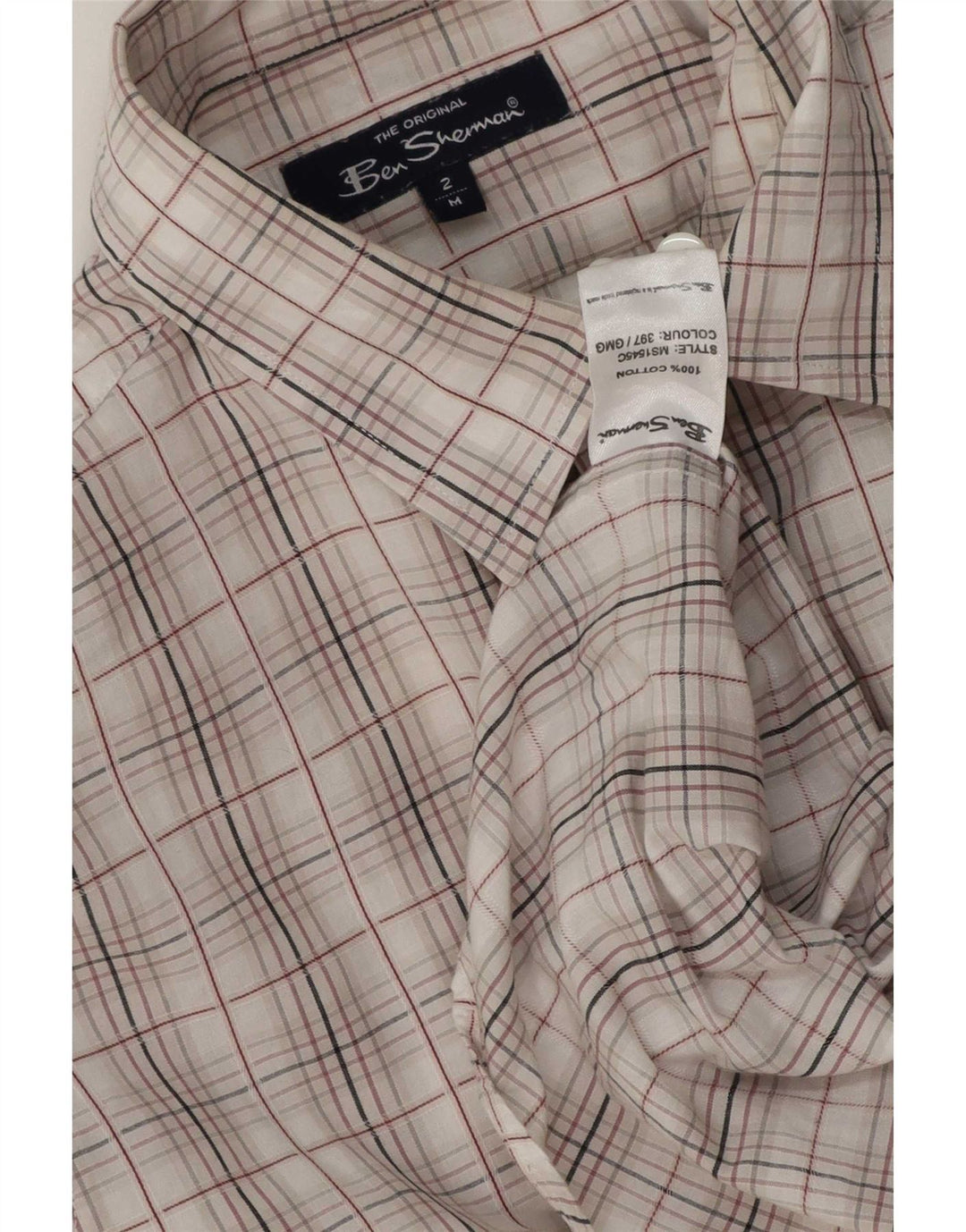 Мужская рубашка Ben Sherman из хлопка среднего размера в белую клетку