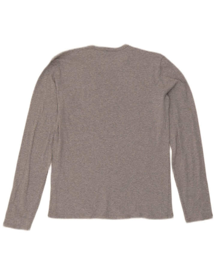 Женский топ с рисунком Benetton с длинным рукавом UK 12, средний серый в крапинку