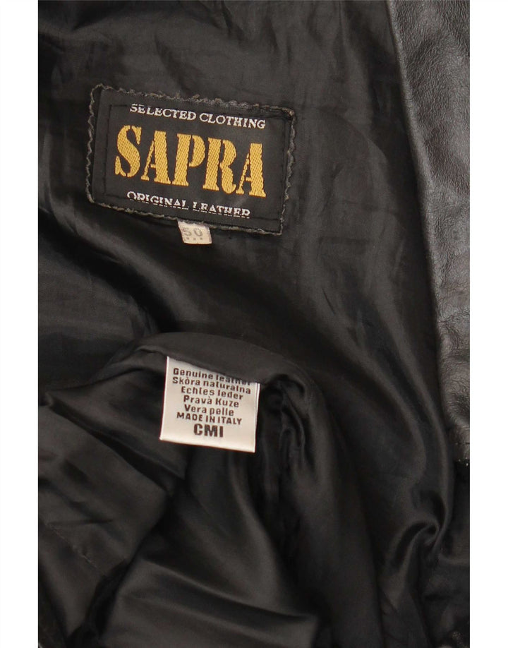Винтажная женская кожаная куртка IT 50 XL Черная