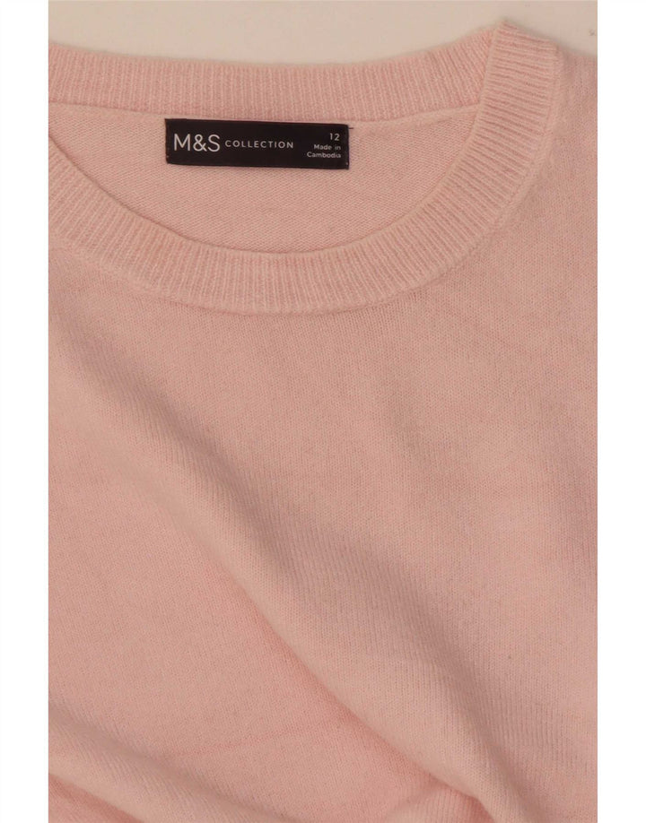 Женский джемпер с круглым вырезом Marks & Spencer UK 12, средний розовый