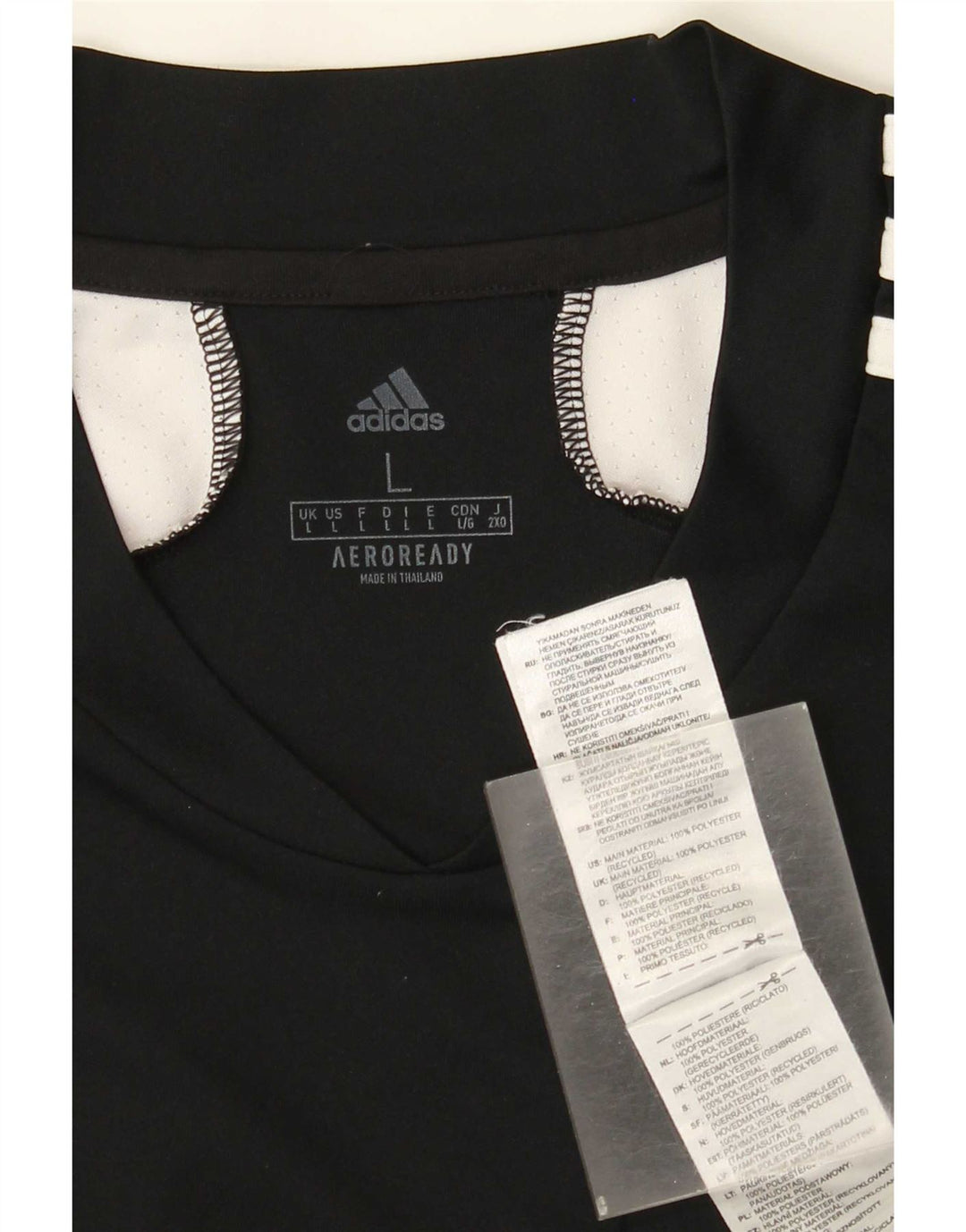 Мужская футболка Adidas Aeroready, большой черный полиэстер с цветными блоками
