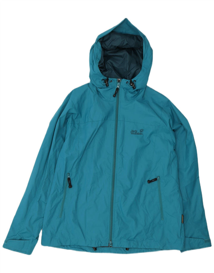 JACK WOLFSKIN Женская дождевик с капюшоном UK 18/20 XL Синий Полиамид