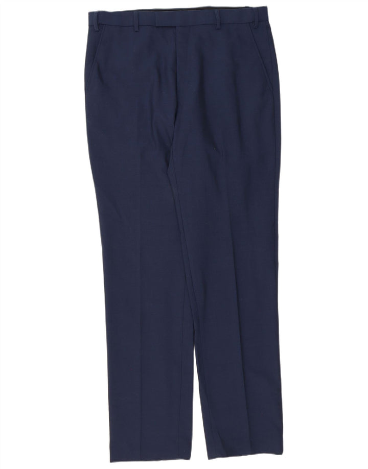 Мужские прямые костюмные брюки Marks & Spencer W34 L33 синие