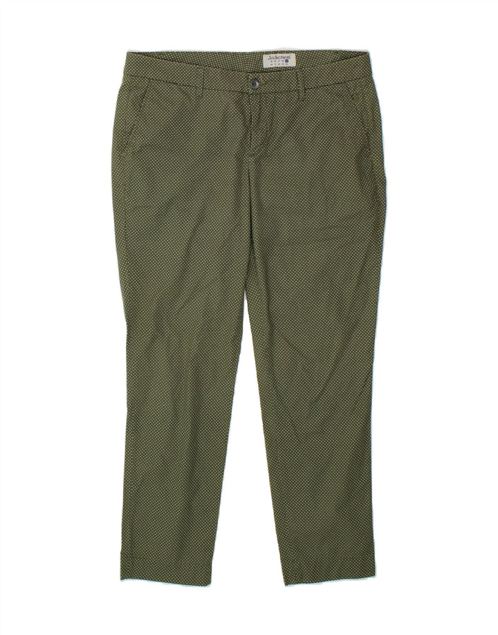 JECKERSON Womens Abstract Pattern Slim Casual Trousers W29 L28 Green Vintage Jeckerson and Second-Hand Jeckerson from Messina Hembry 