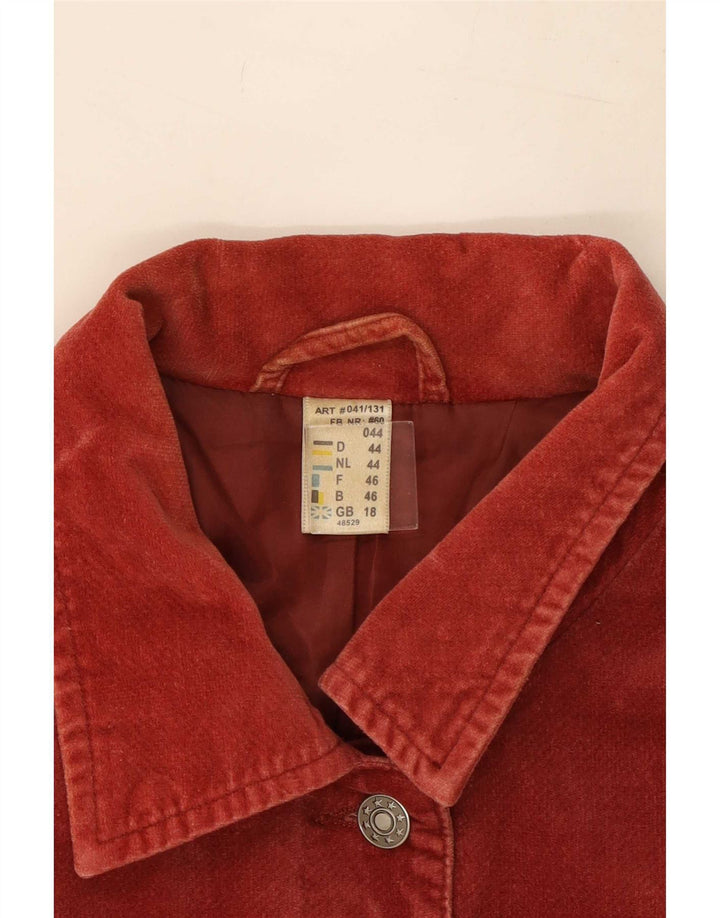 Винтажная женская куртка UK 18 XL, красный хлопок