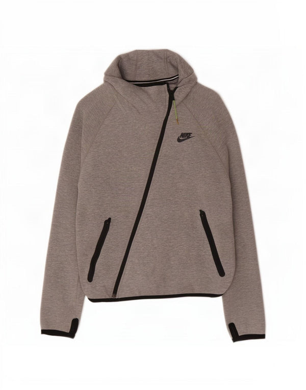 Женский свитер с капюшоном на молнии Nike UK 16, большой серый хлопок