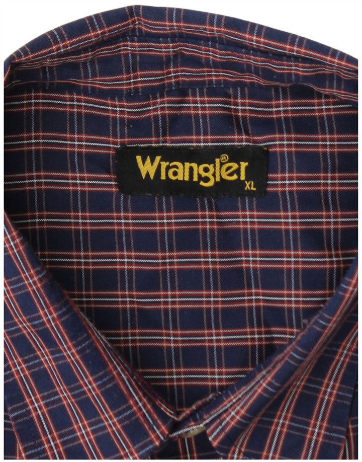 Мужская фланелевая рубашка WRANGLER XL темно-синяя в клетку