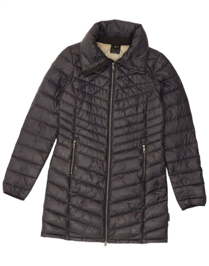 Женское стеганое пальто Jack Wolfskin UK 8/10, маленький серый полиамид