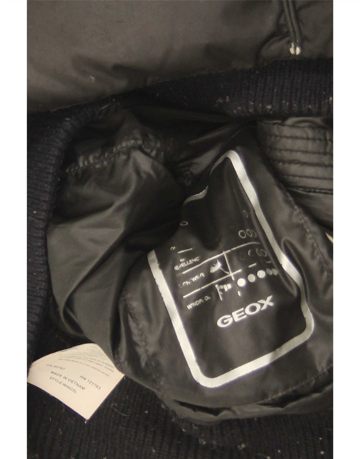 Женская стеганая куртка Geox UK 8, маленький черный полиэстер
