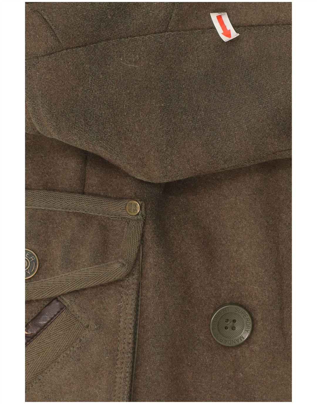Женская куртка в стиле милитари Superdry UK 10, маленькая, цвет хаки, шерсть