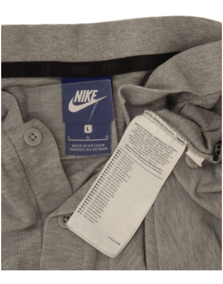 Мужская рубашка-поло Nike, большая серая хлопковая рубашка в крапинку