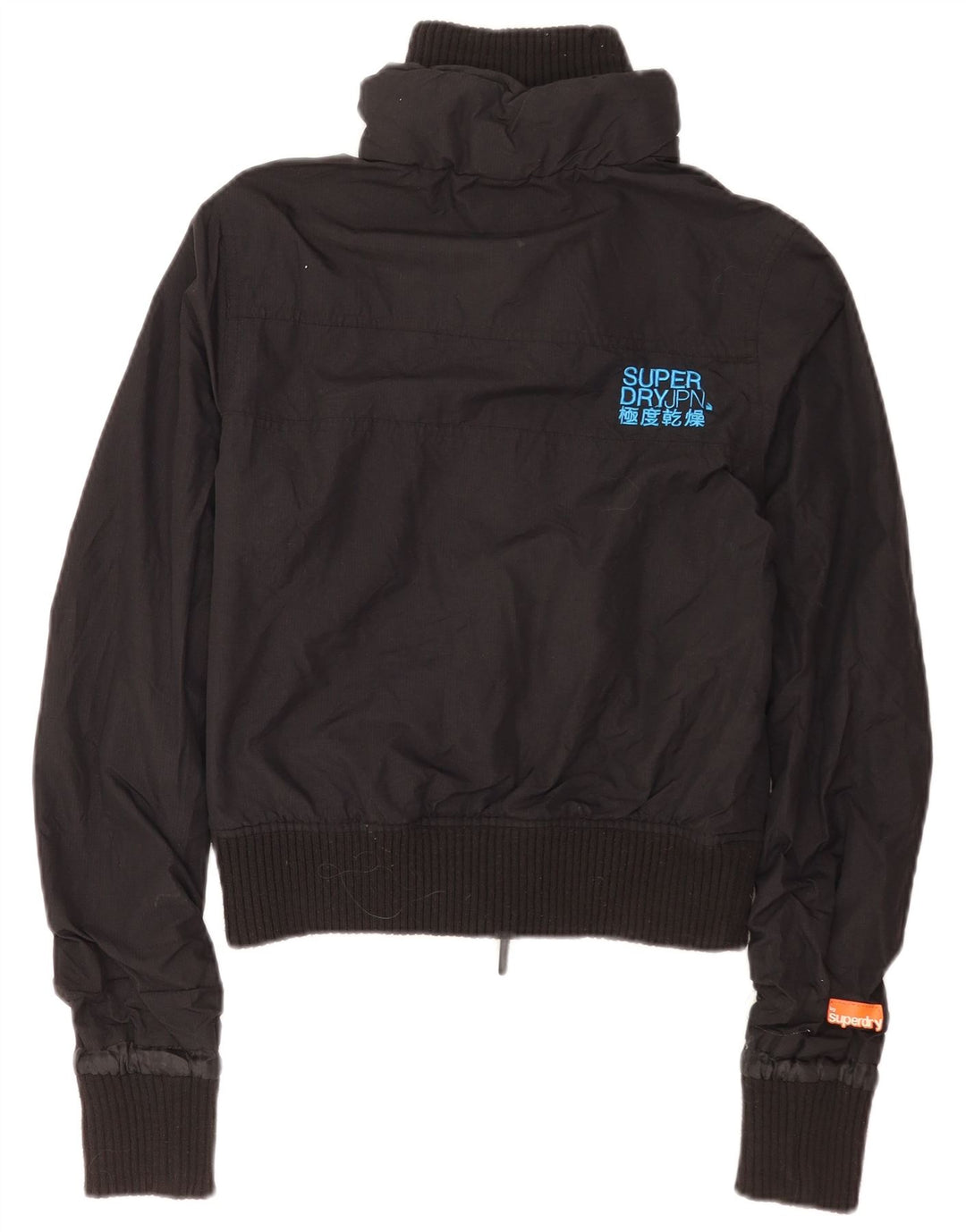 Женский бомбер Superdry с графическим рисунком UK 10, маленький, черный нейлон