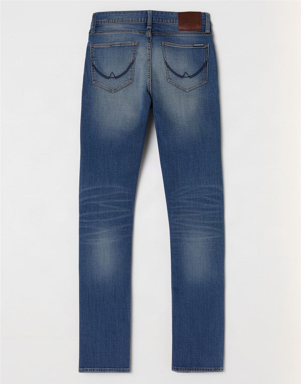 Мужские узкие джинсы с потертостями Superdry Corporal W31 L32, синий хлопок