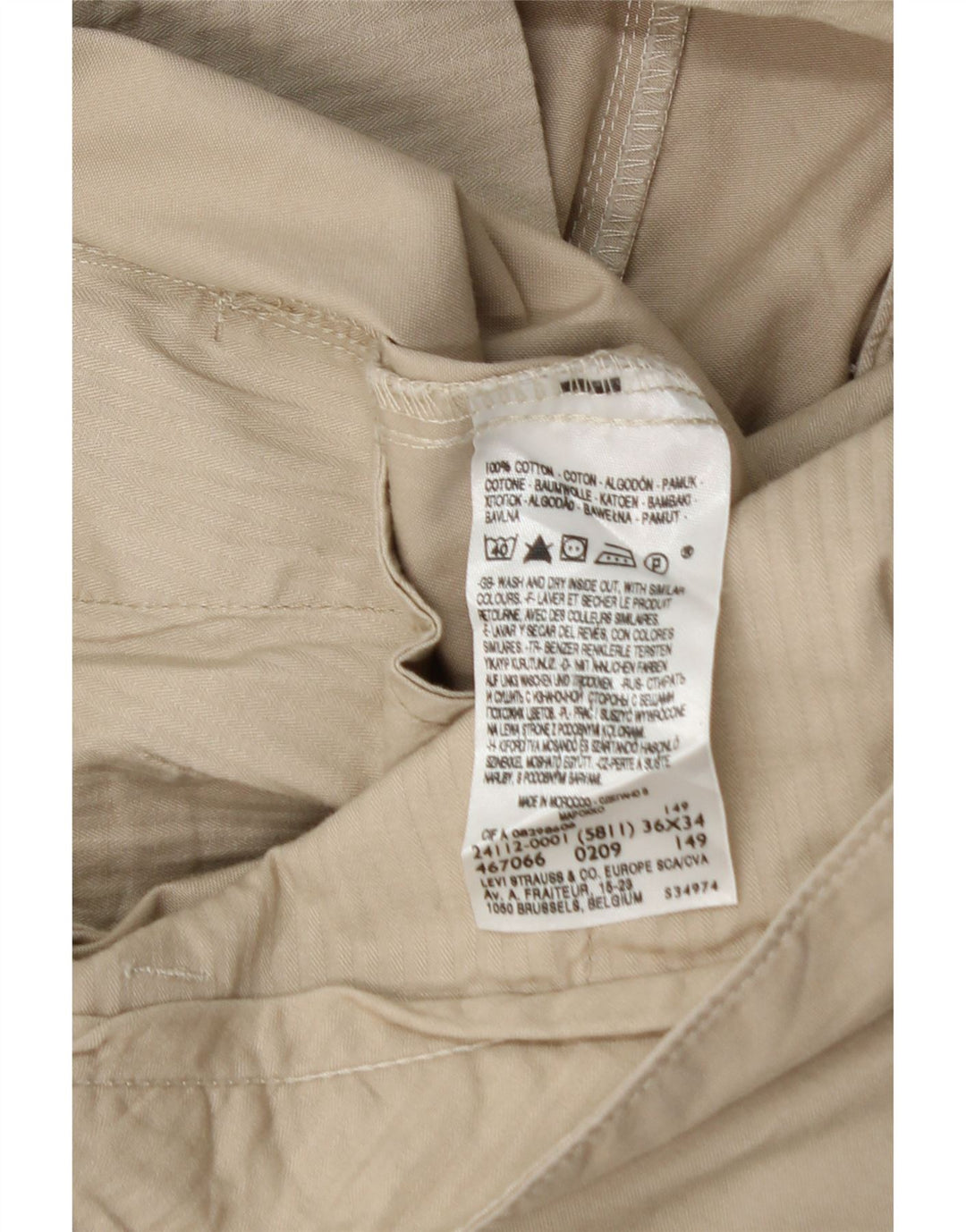 Мужские брюки-чиносы DOCKERS Slim Fit W36 L30, бежевый хлопок