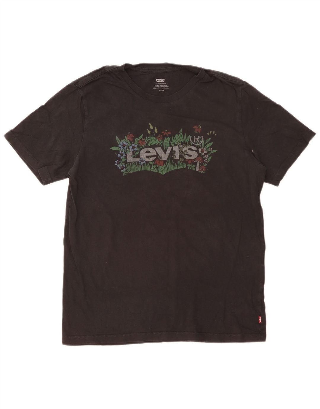 Мужская футболка с рисунком Levi's, маленький черный хлопковый топ