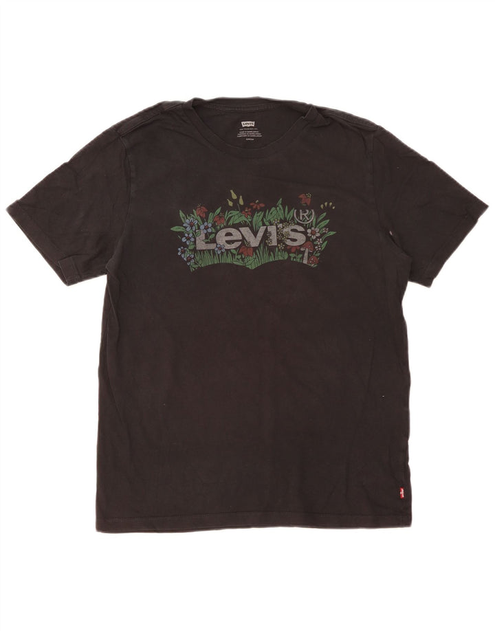 Мужская футболка с рисунком Levi's, маленький черный хлопковый топ