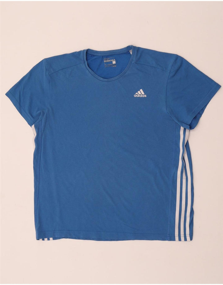 Мужская футболка Adidas Climalite, большой синий хлопок