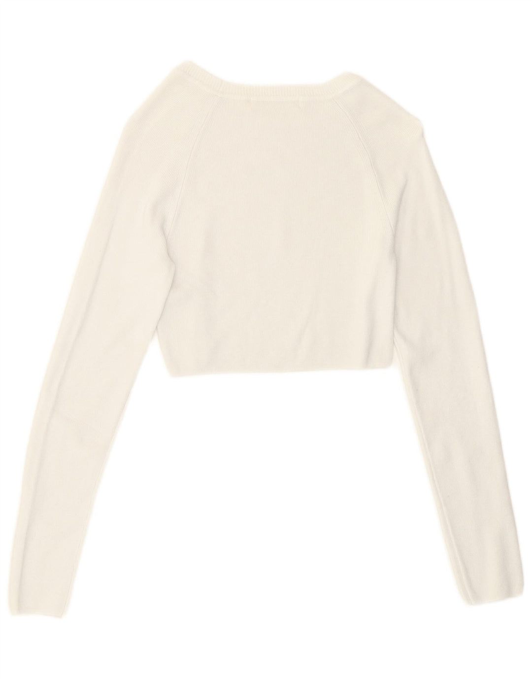 Женский укороченный топ Pull & Bear с длинными рукавами, Великобритания, 8, маленький размер, белая вискоза