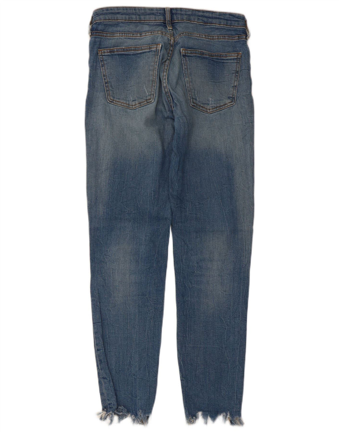 Женские потертые узкие джинсы Zara EU 38, маленькие W28 L28, синие