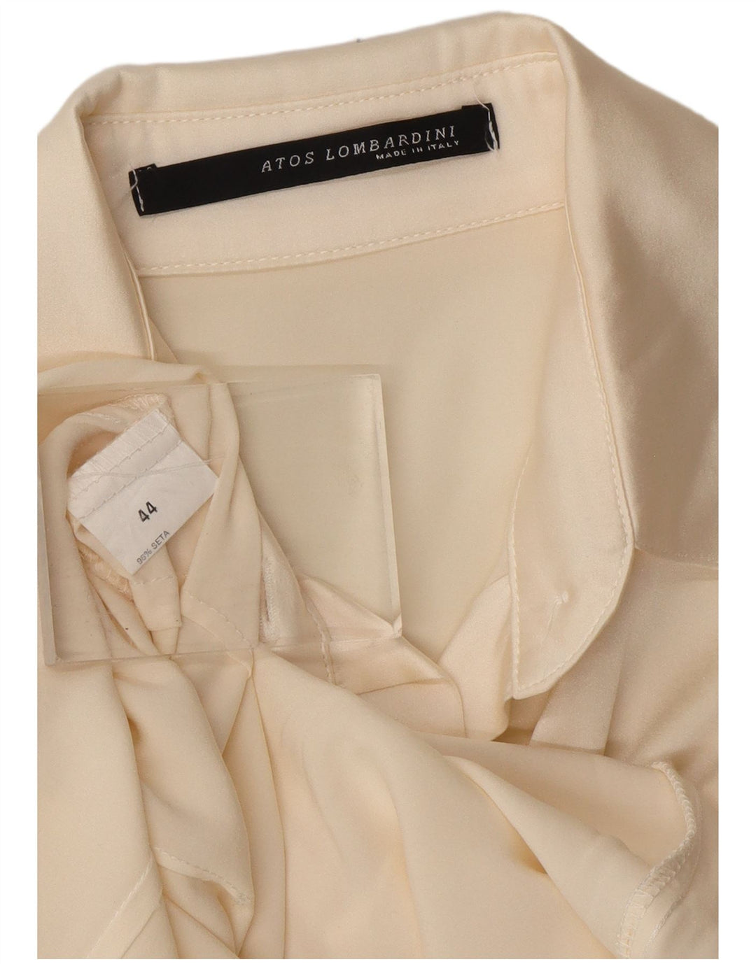 ATOS LOMBARDINI Женская блузка-рубашка с длинным рукавом IT 44 Medium Off White