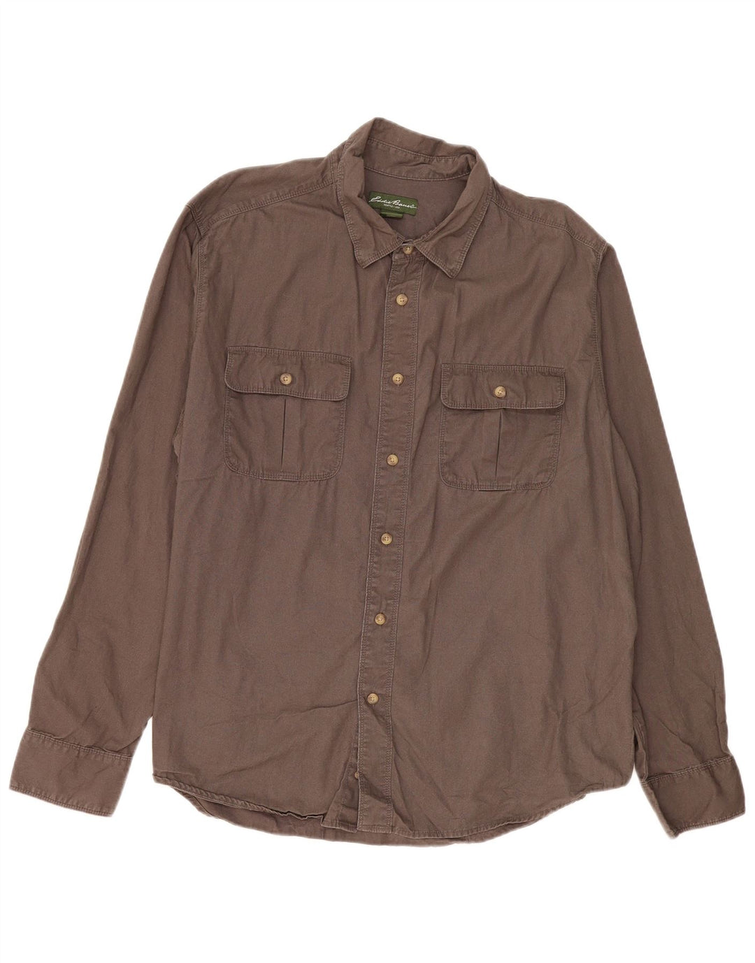 Мужская рубашка Eddie Bauer 2XL коричневая, хлопок