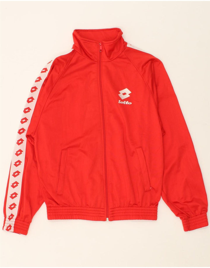 LOTTO Mens Graphic Tracksuit Top Jacket XS Red Polyester Vintage Lotto and Second-Hand Lotto from Messina Hembry 