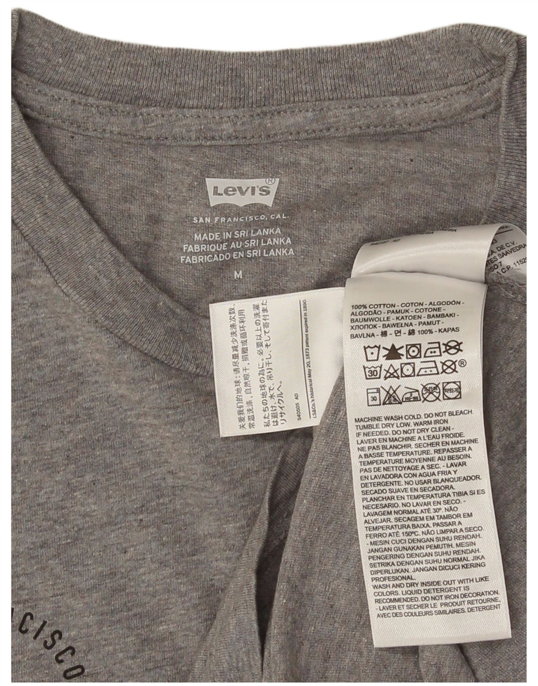 Мужская футболка с рисунком LEVI'S, хлопковый топ среднего серого цвета с крапинками