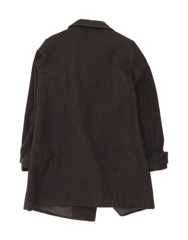 BENETTON Womens Overcoat UK 12 Medium  Grey Wool
