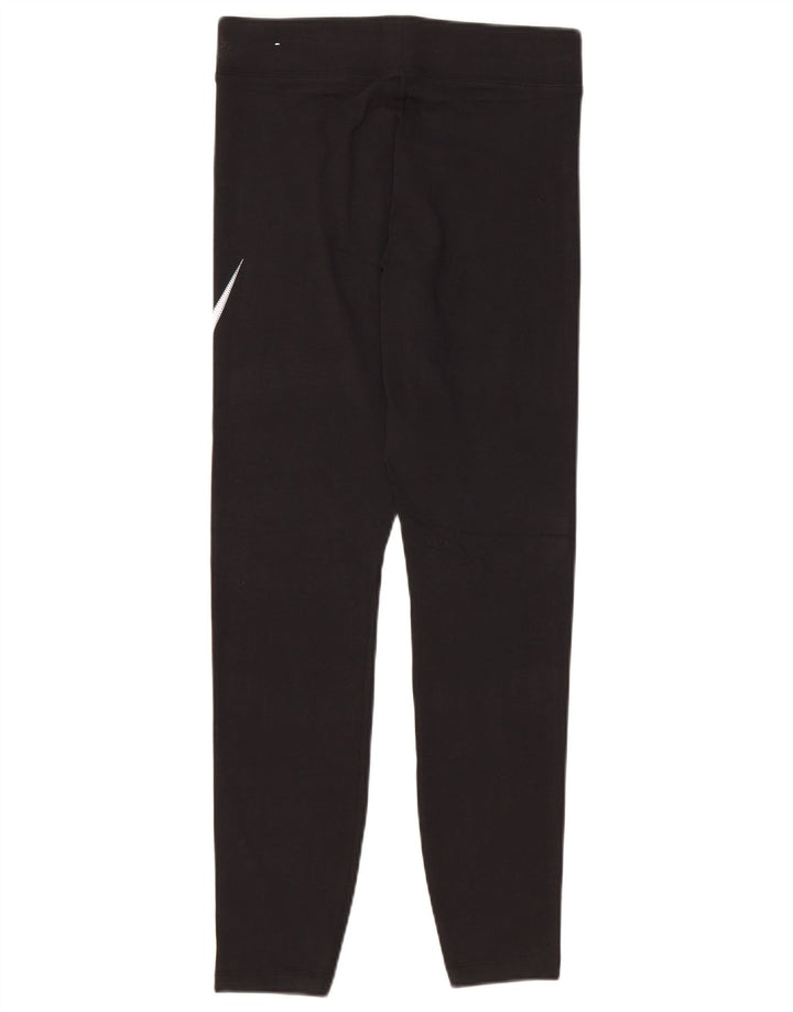 Женские леггинсы с рисунком NIKE UK 12, средний размер, черный хлопок, черный