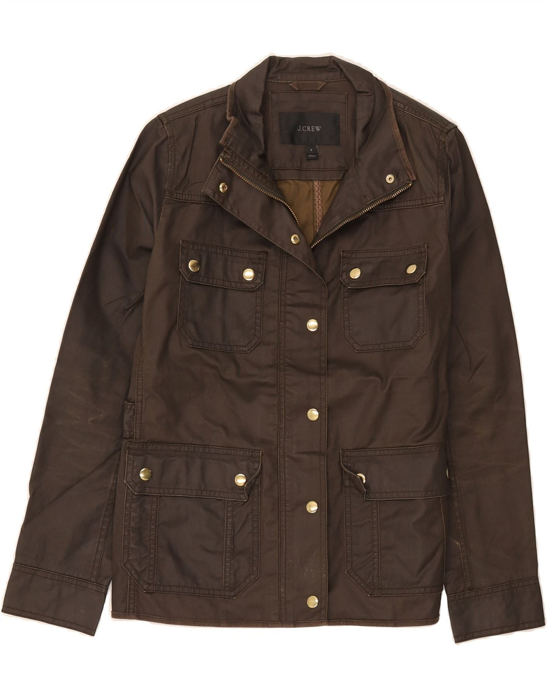 Женская куртка J. CREW UK 10, маленькая, коричневый, хлопок
