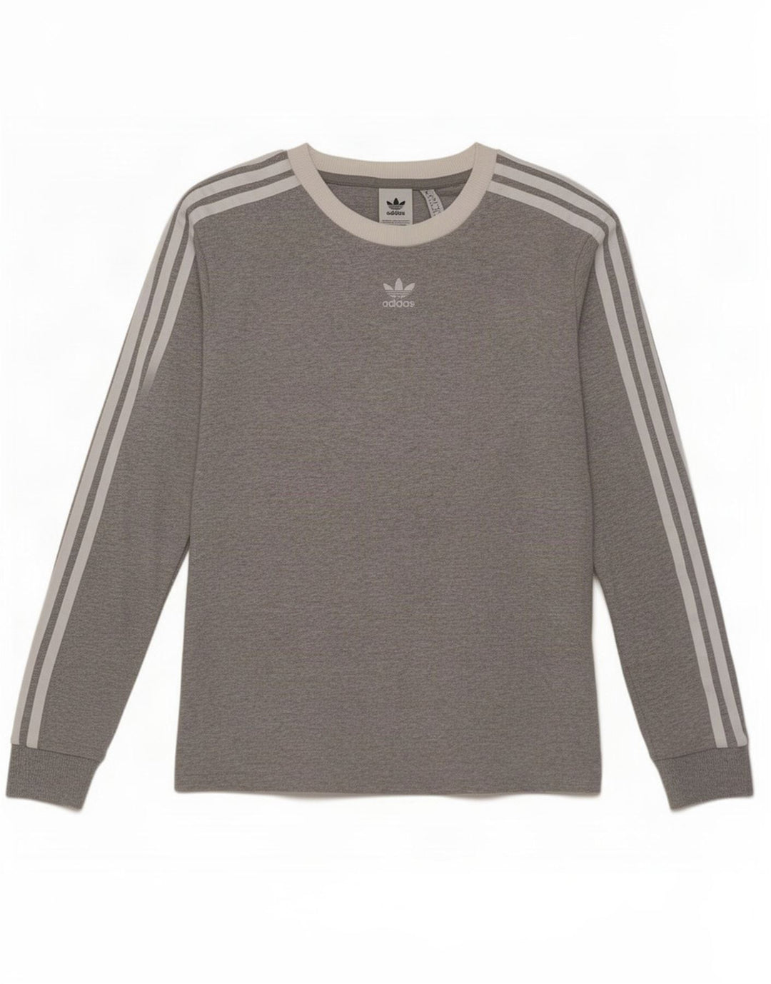 Женский топ Adidas с длинным рукавом UK 10, маленький серый хлопок
