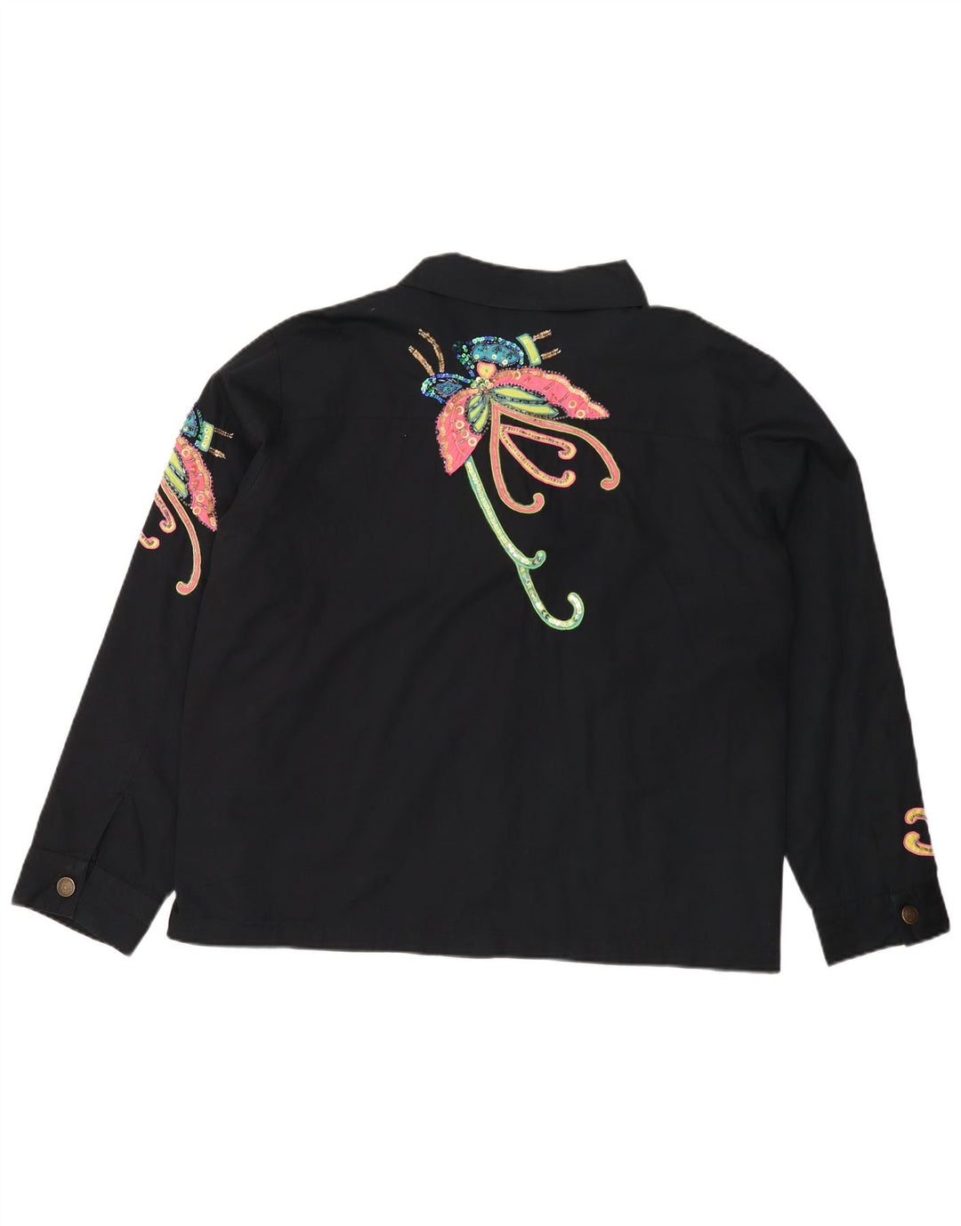 INDIGO MOON Женский бомбер оверсайз UK 22 3XL Черная бабочка