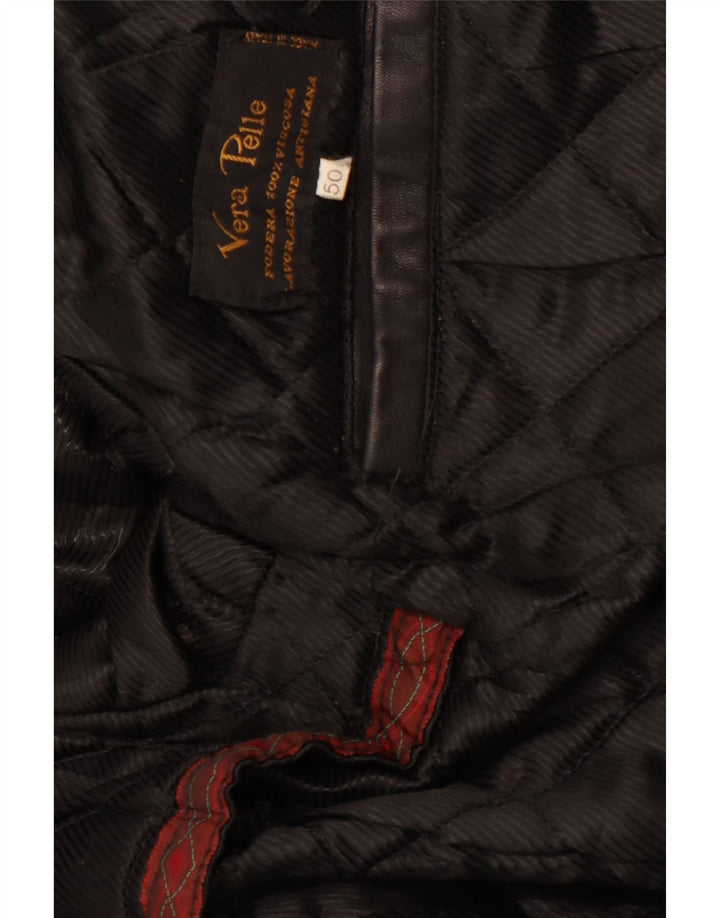 Мужская кожаная куртка VINTAGE IT 50 большая черная кожа