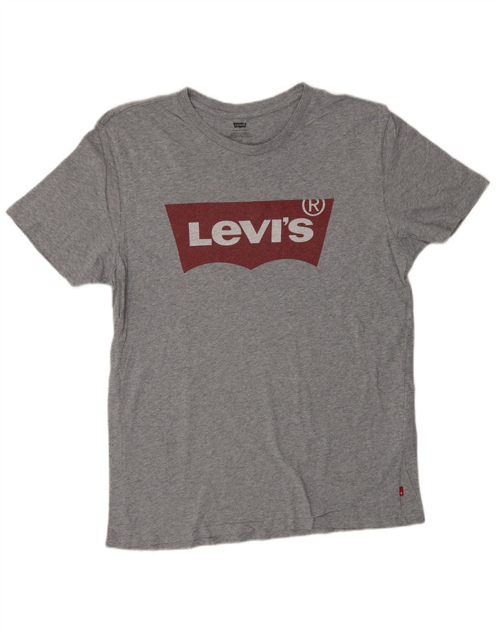 Мужская футболка с рисунком LEVI'S, большая, серая