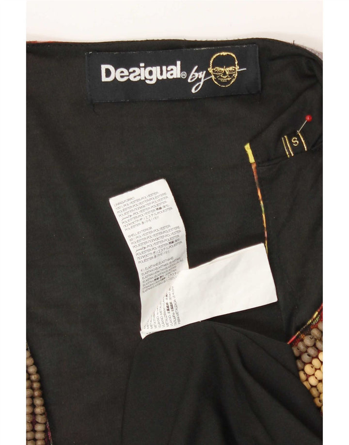 Женское базовое платье без рукавов Desigual UK 10, маленькое разноцветное цветочное платье