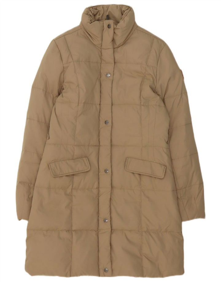 Женское стеганое пальто Puffa UK 14, средний бежевый полиэстер
