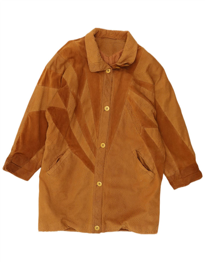 Женское замшевое пальто Barth UK 16, большое коричневое кожаное