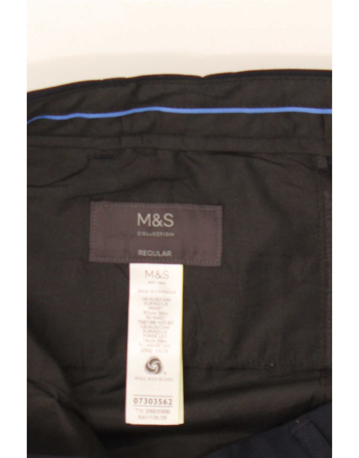 Мужские брюки стандартного костюма Marks & Spencer W36 L29 темно-синие, шерсть